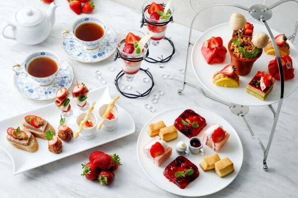 琵琶湖マリオットホテル「ストロベリー アフタヌーンティー」濃厚“蜂蜜いちご”のケーキやパフェ