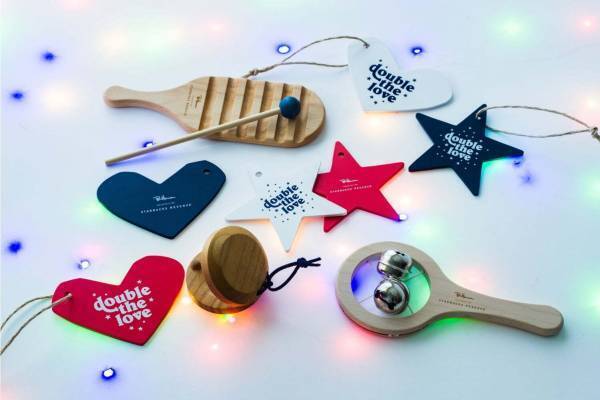 スターバックス リザーブ ロースタリー 東京×ロンハーマンの木製楽器＆星とハートのオーナメント