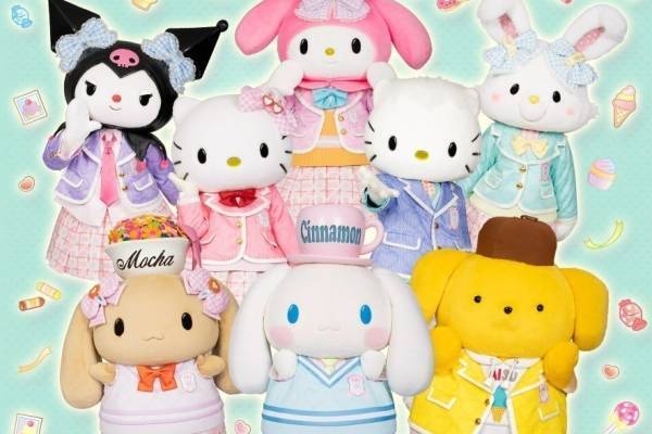 サンリオピューロランド“制服姿のキャラクターに会える”新イベント、給食風フードや制服グッズ