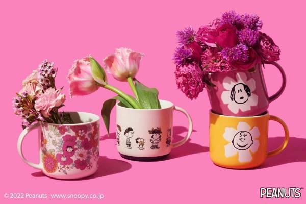 アフタヌーンティー×ピーナッツ、花がテーマの新作コラボ - 小物からダイニングアイテムまで
