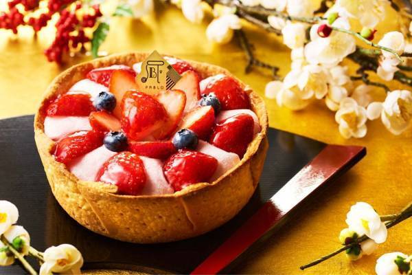 パブロ新春限定“いちご大福”風チーズタルト、フレッシュ苺×つぶあんクリーム×ぎゅうひで