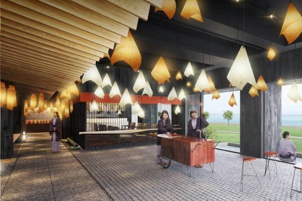 星野リゾートの温泉旅館「界 別府」露天風呂や足湯付きロビー、スマートボール体験も - 隈研吾が設計