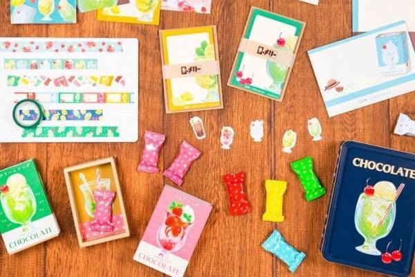 メリー“レトロかわいい”「はじけるキャンディチョコレート」が文房具に、ロフト限定発売