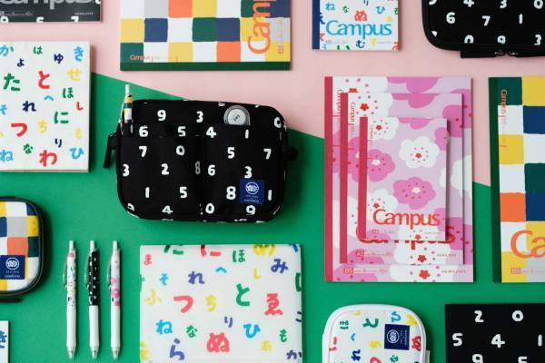 コクヨ×SOU・SOUのコラボ文房具、“ひらがなや数字”モチーフのキャンパスノート&ペンなど