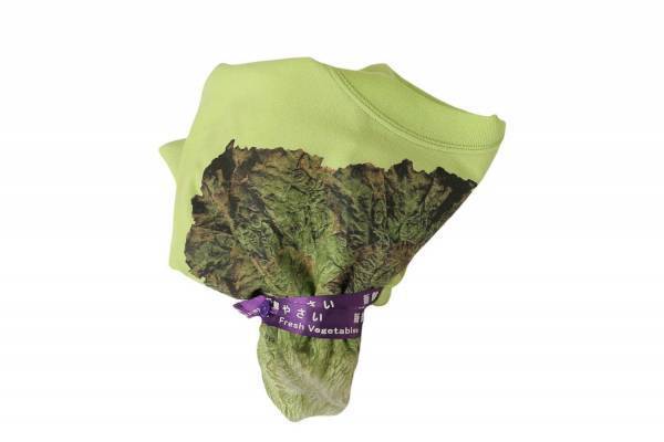 ダブレット×ウィズム“野菜”モチーフTシャツ、付属のテープ紐でまとめて新鮮サニーレタス風に