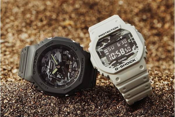 G-SHOCK新作腕時計、“カモフラージュ”ダイヤル搭載のスクエア型＆薄型八角形モデル