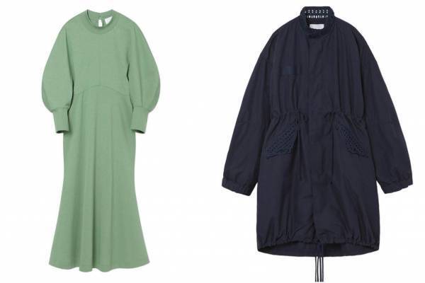 マメ クロゴウチ“マーメイドカーブ”を描くドレス＆“コード刺繍”入りコート、三越伊勢丹限定カラーで