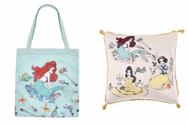 宇野亞喜良「ディズニープリンセス」を描き下ろし“ベル・アリエル・白雪姫”のグッズがディズニーストアに
