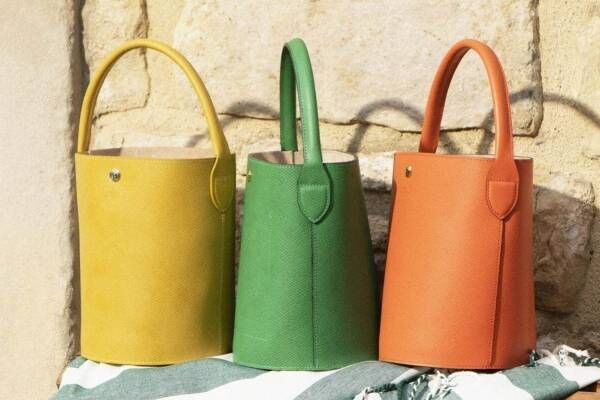ロンシャンの新作バケット バッグ「キュイール ドゥ ルシー」オレンジやグリーンの春色も