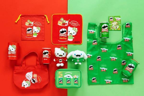 サンリオ×プリングルズ“ヒゲ付き”ハローキティ＆シナモロール雑貨とポテトチップスのセットなど
