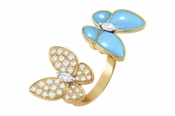 ヴァン クリーフ＆アーペルの蝶が舞うジュエリー「ドゥ パピヨン」ターコイズ×イエローゴールドの新作