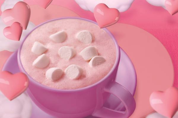 ローソン“とろとろ”「マシュマロラテ」に新作ルビーチョコ＆ストロベリー、ほんのりピンク色