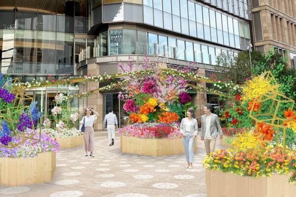 東京ミッドタウン日比谷「ヒビヤブロッサム 2022」開催、春の花々が日比谷の街を彩る