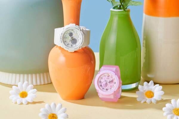 BABY-Gからデイジーの花をモチーフにした新作腕時計、パステルピンクorホワイトのワントーンで