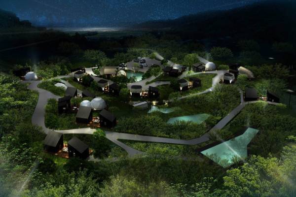 新グランピング施設「アウラテラス茨城」茨城県土浦市に、自然あふれる丘陵地でアウトドアステイ