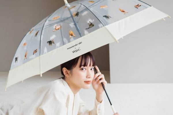 Wpc.“猫モチーフ”のビニール傘「アンブレにゃん」魚をくわえた鯖トラ猫などをプリント