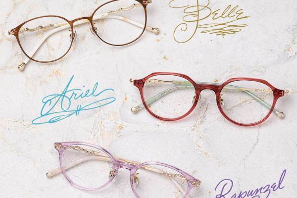 Zoffの新作ディズニーコレクション、アリエル・ラプンツェル・ベルの3人を表現したアイウェア