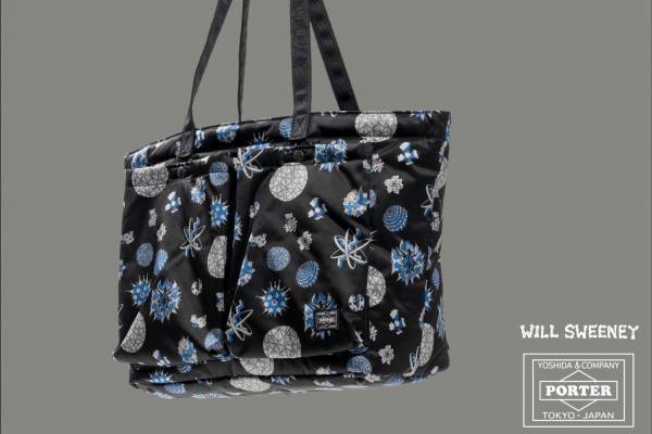 ポーター×ウィル・スウィーニーのバッグ、サイケデリックな作品をのせたディパックやトートバッグ