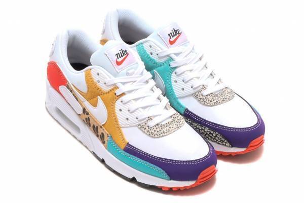 ナイキのスニーカー「エア マックス 90 SE」ビビッドカラー＆豹柄コンビの限定ウィメンズモデル