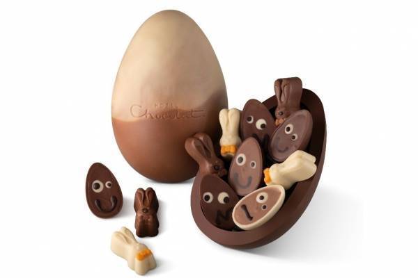 ホテルショコラのイースター限定、開けてびっくり！エッグチョコ＆蝶ネクタイうさぎのチョコ