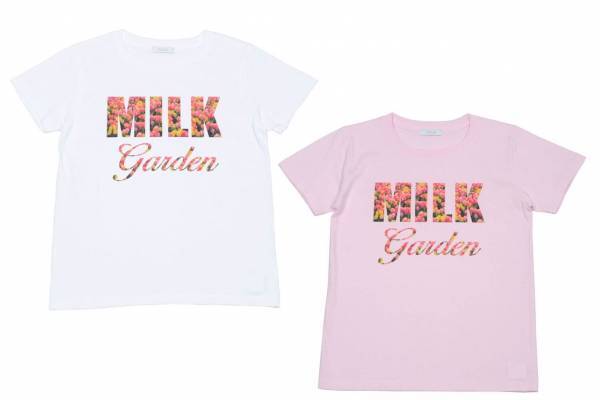ミルク“チューリップ”が主役の新作、ギンガムチェックのパフスリーブワンピ＆ロゴTシャツ