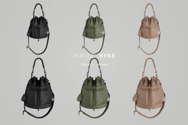 ハイク×ポーターのコラボ第2弾、巾着型ショルダーバッグを“くすみカラー＆ブラック”の全3色で