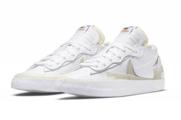 ナイキ x sacaiの新作スニーカー「ブレーザー ロー」白＆黒のパテントレザーアッパー