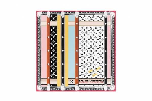 ルイ・ヴィトンの新作スカーフ、トランク風デザイン×モノグラム･パターンをコンパクトサイズで