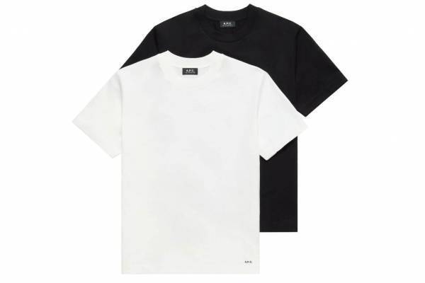 A.P.C.“クラフトバッグ入り”「パックTシャツ」A.P.C.刺繍ロゴ入りTシャツが2枚組に