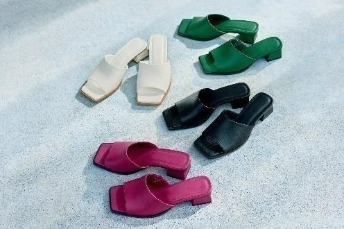 GU新作カラフルなローヒールミュール＆ボリュームソールのグルカサンダル