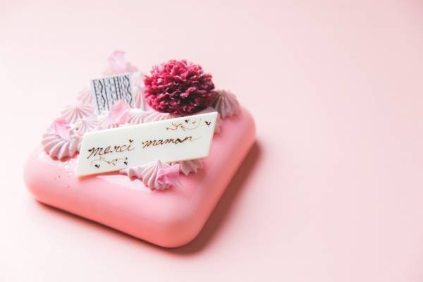 フォションホテル京都「母の日ケーキ」ルビーチョコの“カーネーション”が咲く華やかピンクムース