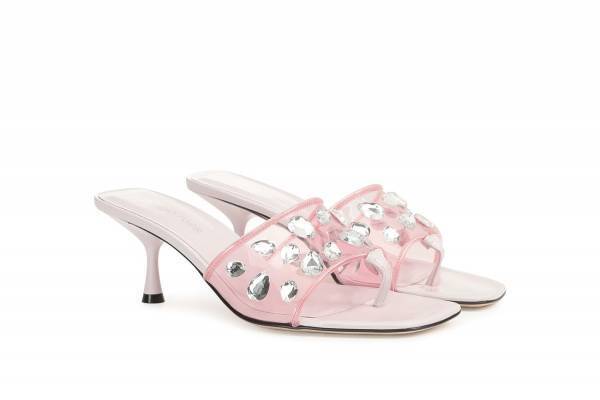 セルジオ ロッシの復刻シューズ新作、クリア素材サンダル&ストーンが煌めく華やかミュールなど