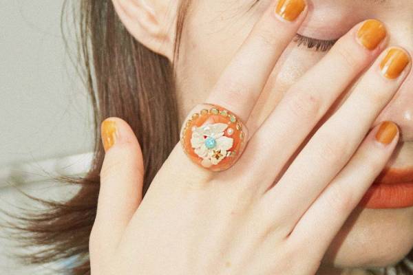 ランバン オン ブルー"ヴィンテージパーツ"使用のカメオネックレスやハートの2連ブレスレット