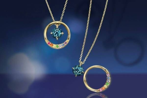 スタージュエリー“幻の虹”着想限定3WAYネックレス、ブルートパーズと  