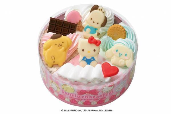 サーティワン「サンリオキャラクター」の新アイスクリームケーキ、ストロベリーリボン入り限定フレーバーも