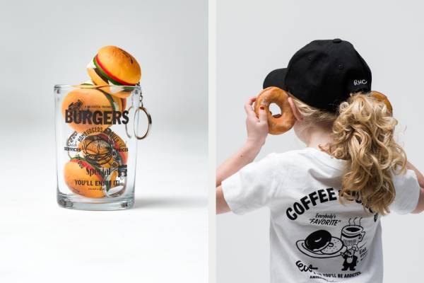 RHC ロンハーマン“ピザ＆ドーナツ”プリントTシャツ＆ハンバーガーのキーホルダー、横浜＆大阪で