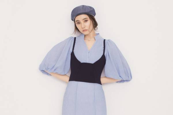 スナイデル新作パフスリーブブラウス×マーメイドスカート×ビスチェの3点セット、新木優子とコラボ