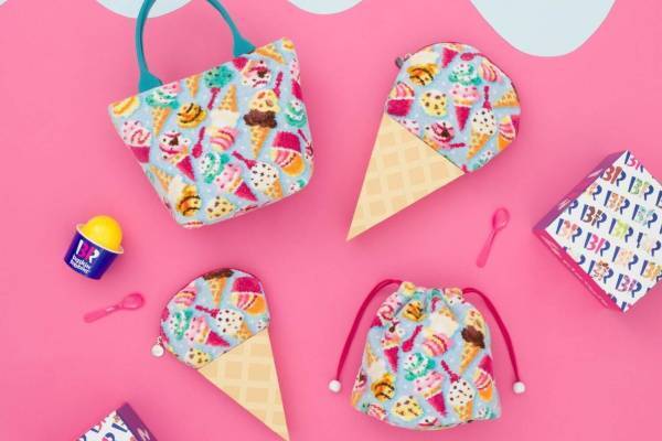 サーティワン アイスクリーム×ラブラリー バイ フェイラー、アイス型ポーチ＆アイス柄ハンカチ