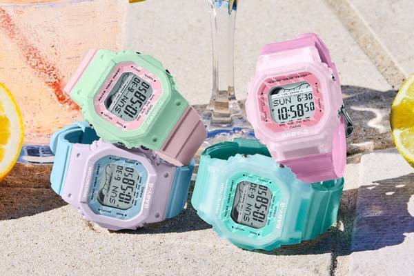 BABY-G、パステルカラー＆クリアパーツの新作腕時計「BLX-565」サーフボードと波をモチーフに