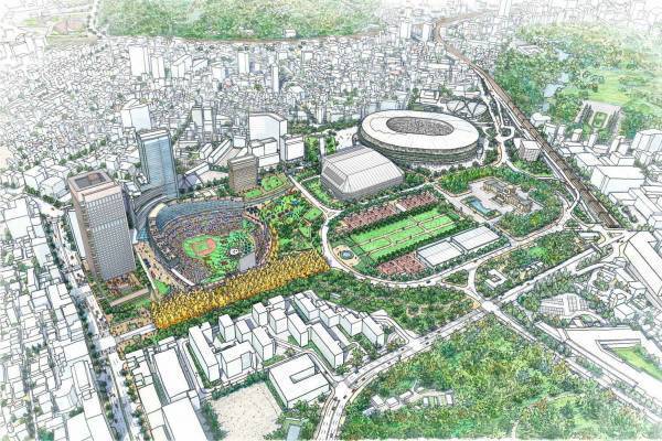 神宮球場＆秩父宮ラグビー場を建替え、「神宮外苑地区」再編でスポーツ施設＆公園を整備