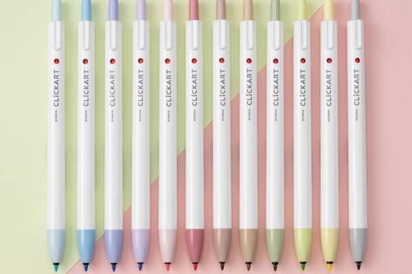 ゼブラ"乾かない水性カラーペン”「クリッカート」グラデも作れる？！パステルカラーの新12色