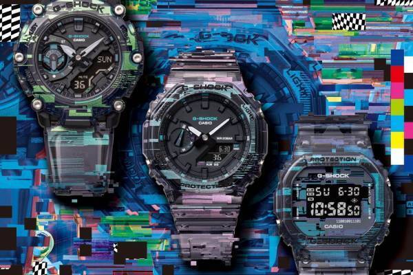 G-SHOCK、モニターのバグを全面にプリントした新作「デジタルグリッチ」デジタル世界の雑音を表現