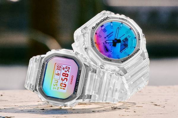 G-SHOCK、光を受けてレインボーに輝く新作シリーズ「イリデセント カラー」