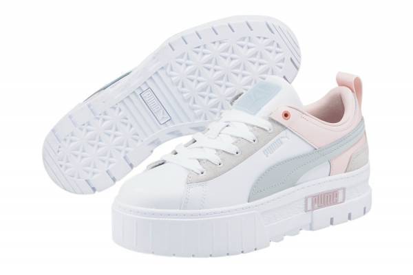 プーマ“厚底”スニーカー「メイズ ロウ ウィメンズ」パステルカラーの異素材アッパー