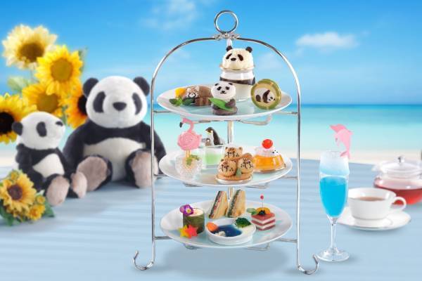 シェラトン都ホテル大阪×アドベンチャーワールドのアフタヌーンティー、パンダやペンギンのスイーツなど