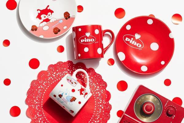 人気アイス「ピノ」×アフタヌーンティー・リビング、赤マグカップ＆"ピノの香り”イメージのバスフィズ