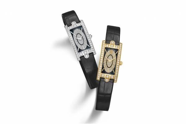 ハリー・ウィンストン、レクタンギュラーケースの腕時計にブラック マザー・オブ・パール ダイヤルの新作