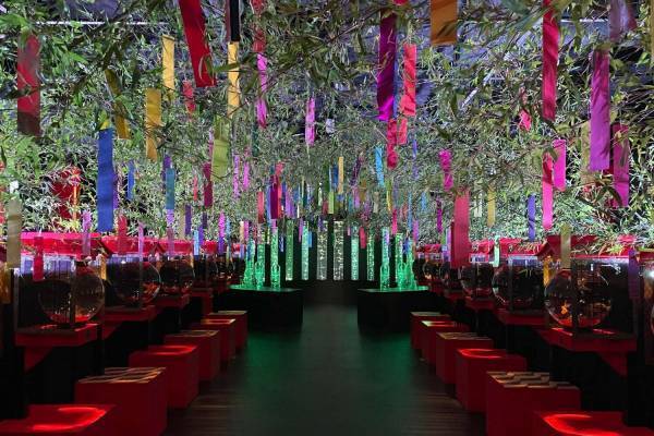 金魚アートの「アートアクアリウム美術館 GINZA」“笹＆短冊”の七夕ライティング＆イベント