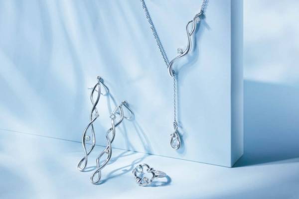 カナル 4℃22年夏ジュエリー”海モチーフ”ブルートパーズネックレス＆透明感ストーンピアス