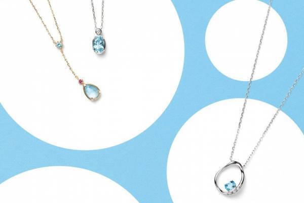 ヴイエー ヴァンドーム青山新作「ブルー」ジュエリー”ぷっくり”雫型ブルートパーズネックレス